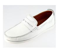 Mocassin homme de ville en Véritable cuir blanc 45