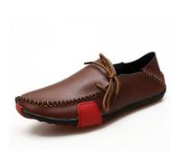 Mocassin Homme en Cuir Printemps Grande Taille 39-47 - Marron 45