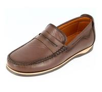 Mocassin homme ville en Véritable cuir cognac 42 45