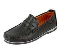 Mocassin homme ville en Véritable cuir noir 40M084 45
