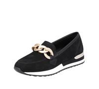 Mocassin Remonte - Noir - Cuir - Femme - Léger talon compensé 38