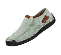 Mocassins à enfiler en cuir pour homme - Légères et respirantes - Chaussures bateau plates unisexes - Confortables - Pour la marche, le sport, la course à pied, la conduite - Coupe large - Chaussures