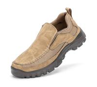 Mocassins à enfiler for hommes - Chaussures décontractées respirantes Confort léger for le travail de bureau et la marche quotidienne Gris Kaki Marron(Khaki,40 EU)