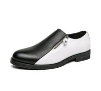 Mocassins à enfiler pour homme - Deux tons - Style bateau décontracté, noir/blanc, 42 2/3 EU