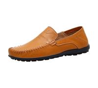 Mocassins à enfiler pour homme - Semelle souple en cuir sans lacets - Chaussures de conduite - Légères et grandes tailles - Chaussures basses - Chaussures plates confortables - Chaussures d'affaires