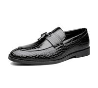 Mocassins À Enfiler pour Hommes avec Pompons, Chaussures d'affaires Formelles Élégantes Travail,Noir,45 EU