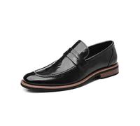 Mocassins À Enfiler pour Hommes, Chaussures Habillées Confortables Et Décontractées pour Travail, Mariage, Banquet,Noir,41 EU