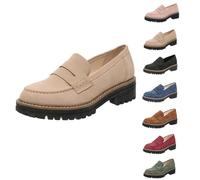 Mocassins À Plateforme, Mocassins pour Femmes Confortables, Mocassins À Plateforme pour Femmes, Mocassins Confortables Et Décontractés À Enfiler (Beige,42)