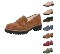 Mocassins À Plateforme pour Femmes Confortables Et Décontractés À Enfiler (Brun, 41)