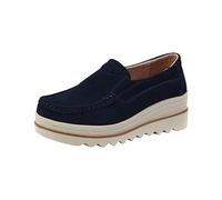 Mocassins à semelle épaisse pour femme - Chaussures orthopédiques à enfiler - Soutien de la voûte plantaire - Chaussures orthopédiques à fermeture facile - Respirantes et confortables - Chaussures