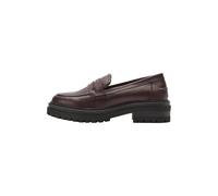 Mocassins Ã semelle plateforme en cuir mÃ©langÃ© femme COMMA Rouge 37