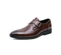 Mocassins Brogue pour Homme Simili Cuir Chaussures Habillées à Boucle Bureau Ville Marcher Mariage Mode Monk Mocassin