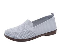 Mocassins Chaussures Femme Confortable Loafers Baskets Élégantes Doux Antidérapant Chaussures Basse Femme Outdoor Léger Chaussures de Marche pour Printemps Été, gris, 38 EU