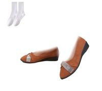 Mocassins compensés bas à enfiler avec strass, ballerines plates en faux daim pour femme, chaussures élégantes à paillettes, légères, antidérapantes, confortables, étincelantes, chaussures de mariage