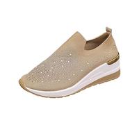 Mocassins compensés décontractés pour femme, baskets respirantes et légères à enfiler avec semelle épaisse pour le travail, baskets d'été pour femme avec soutien de la voûte plantaire, baskets d'été