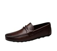 Mocassins Conduite Vintage for Homme - Chaussures Classiques en Cuir PU avec Semelle antidérapante Unie for Un Usage Quotidien et décontracté.(Brown,38 EU)