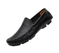 Mocassins Confortables à Enfiler for Homme - Chaussures Tendance en Cuir synthétique avec Semelles en Caoutchouc antidérapantes for Un Usage Quotidien et décontracté.(Black,44 EU)