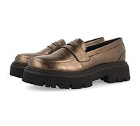 Mocassins Couleur Plomb en Cuir avec Semelle Track pour Femme Kabelvas, Plomb, 38 EU