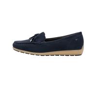 Tamaris Mocassins en cuir – Marine suède – 38