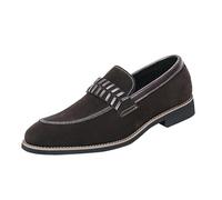 Mocassins décontractés à enfiler en daim synthétique pour homme avec accents métalliques, marron, 41 EU