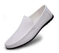 Mocassins décontractés à enfiler for hommes - Chaussures légères et confortables Chaussures décontractées d'affaires for un usage quotidien Noir Blanc(Wei,38 EU)