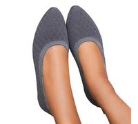 Mocassins décontractés à enfiler pour femmes, chaussures plates et confortables à bout pointu, pour un usage quotidien, un rendez-vous, un voyage, le printemps et l'été Pantoufles Hiver (Grey, 40)