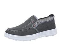 Mocassins Décontractés À Enfiler pour Homme - Respirants, Légers Et Confortables - en Toile sans Lacets Chaussures Bateau Chaussure De Marche Au Loisir Léger Chaussures Outdoor Casual Gris 41