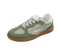 Mocassins décontractés en Daim à Lacets pour Femme Chaussures Plates Confortables idéales pour la Marche et Les Sorties Quotidiennes (Green, 39)