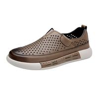 Mocassins décontractés for Hommes, Chaussures Marche orthopédiques Confortables, à Enfiler en 1 Seconde, avec Soutien la voûte Plantaire, Mains Libres(Brown,42 EU)
