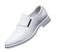 Mocassins décontractés Mains Libres for Hommes, Chaussures Respirantes et Plates à Enfiler Mocassins d'été Confortables élégants, Marche légères, Bateau, habillées Affaires(White,41 EU)