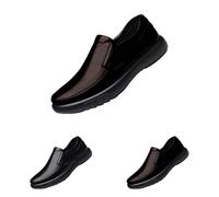 Mocassins décontractés pour homme - Coupe large - Confortables - En cuir synthétique - Pour la marche, les affaires, les mariages, les fêtes, marron, 41 1/3 EU