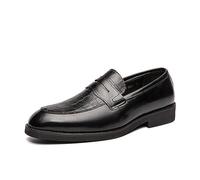 Mocassins Décontractés pour Hommes Business Chaussures Appartements en Cuir Fait À La Main Hommes Mocassins,Noir,41 EU