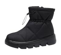 Mocassins Docteur Bottes S Confortable Bottes de Neige avec Semelle Souple Bottes de Neige d'Hiver en Velours à la Mode Bottes Imperméables d'Hiver, Noir , 39 EU