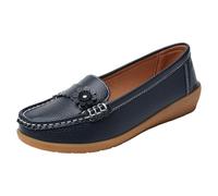 Mocassins élégants en cuir pour femme - Mocassins confortables et doux | Chaussures basses à enfiler légères et antidérapantes, chaussures d'affaires, chaussures plates décontractées, semelle souple