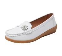 Mocassins élégants en cuir pour femme - Mocassins confortables et doux | Chaussures basses à enfiler légères et antidérapantes, chaussures d'affaires, chaussures plates décontractées, semelle souple