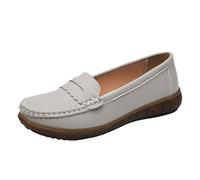 Mocassins élégants en cuir pour femme - Mocassins Penny confortables et | Chaussures basses à enfiler légères et antidérapantes, chaussures d'affaires, chaussures plates décontractées, semelle souple