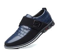 Mocassins en Cuir de première qualité Confort Business Casual Oxford Shoes Dress Shoes Fashion Dress Sneakers Office Working Driving Walking Shoe（Bleu,47 EU