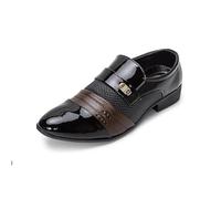 Mocassins en cuir for hommes, chaussures habillées à enfiler, doublure respirante, semelle en caoutchouc, idéales for les occasions professionnelles et décontractées(Brown,39 EU)