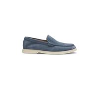 BOSS Mocassins en cuir suédé avec logo embossé - Style Sienne_Loaf_sd_N, 50543083 bleu clair 45
