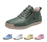 Mocassins en cuir pour femme - Coutures faites à la main - Chaussures d'extérieur minimalistes - Respirantes et antidérapantes - Chaussures pieds nus décontractées pour la marche, la randonnée, la