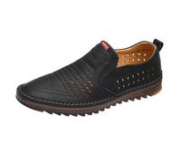 Mocassins en cuir pour homme - Respirants - Chaussures habillées - Antidérapantes - Chaussures de marche plates et légères - Semelle souple confortable - Chaussures orthopédiques avec soutien de la