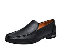 Mocassins en Cuir synthétique for Homme, à Enfiler, Bout Rond, Chaussures décontractées for Le Bureau, Le Mariage, l'extérieur, Confortables, Semelles en Caoutchouc(Black,41 EU)