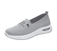 Mocassins en tricot pour femme - Coupe large - Antidérapants - Chaussures de course à pied respirantes - Chaussures orthopédiques confortables - Soutien de la voûte plantaire - Tennis - Baskets de