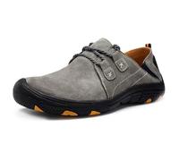 Mocassins et Chaussures de Sport Hommes en Cuir Oxford Driving Flats Extérieur Marcher Chaussures de Randonnée à la Mode(Gris,47/48 EU,48 Taille de la Marque