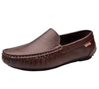 Mocassins et Chaussures sans Lacets pour Hommes Modèles Confortables et décontractés Chaussures Plates décontractées Idéales pour Les Sorties (Marron,40)