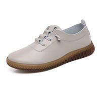 Mocassins et Loafers Femme Confortable en Cuir Derbies Femme Souple Plat Chaussures de Décontractées Simple Femme (Gris)