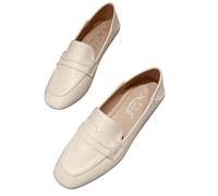 Mocassins et mocassins orthopédiques à talon compensé pour femmes, chaussures décontractées à enfiler, confortables pour filles, mocassins Mary Jane pour infirmières funéraires, beige, 37 EU