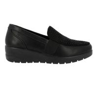 Mocassins femme Doctor Cutillas 45410 Bright - Noir - Cuir et daim - Confortable et élégant 40