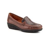 Mocassins Femme en Cuir ou Daim Chaussures Confortables orthopédiques Wide fit Talon compensé ou Plateforme Fabriquées à la Main en Espagne, élégantes et Pas chères