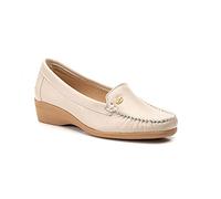 Mocassins Femme en Cuir ou Daim Chaussures Confortables orthopédiques Wide fit Talon compensé ou Plateforme Fabriquées à la Main en Espagne, élégantes et Pas chères